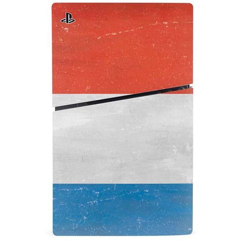 Netherlands Flag Distressed PS5 Slim Digital Edition Console Skin